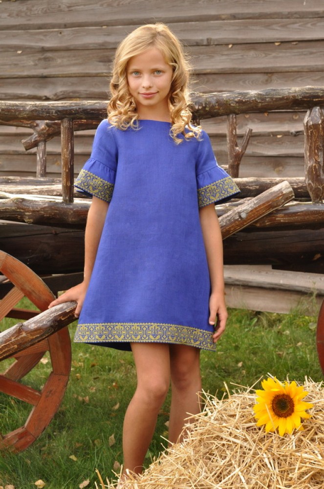 Вишита лляна сукня для дівчинки  Модель: ДП22-293