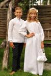 Святкова дитяча сукня з натурального льону з білою вишивкою  Модель: ДП10-211 фото 3