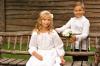 Святкова дитяча сукня з натурального льону з білою вишивкою  Модель: ДП10-211 фото 4