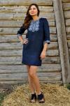 Коротке плаття вишиванка синього кольору      Модель: П07/1-293 фото 1