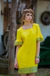 Вишита жовта сукня в національному стилі     Модель: П22-253 фото 2
