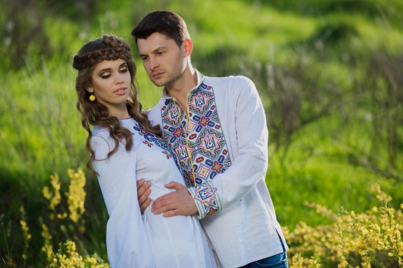 Вишиванка чоловіча з гербом України Модель: М20-21 фото 1
