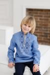 Вишита дитяча сорочка для хлопчика блакитного  кольору  Модель: ДМ19/1-273