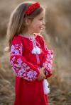 Вишите плаття  для дівчинки "Пташенята червоні" від тм "Калина"   фото 3
