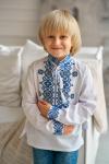 Вишиванка для хлопчика з синьо-жовтою вишивкою "Козацькі узори" від тм "Калина" (98см-164см) фото 1