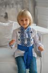 Вишиванка для хлопчика з синьо-жовтою вишивкою "Козацькі узори" від тм "Калина" (98см-164см) фото 2