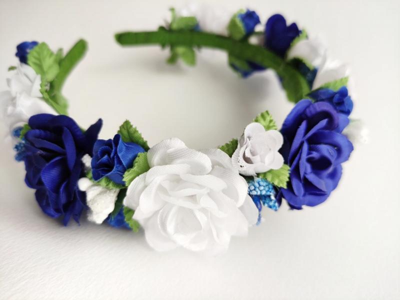 Віночок з біло-синіми квітами фото 1