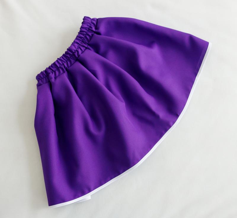 Спідничка під вишиванку  фіолетового кольору на резиночці