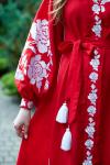 Жіноча вишита сукня червоного кольору  фото 4