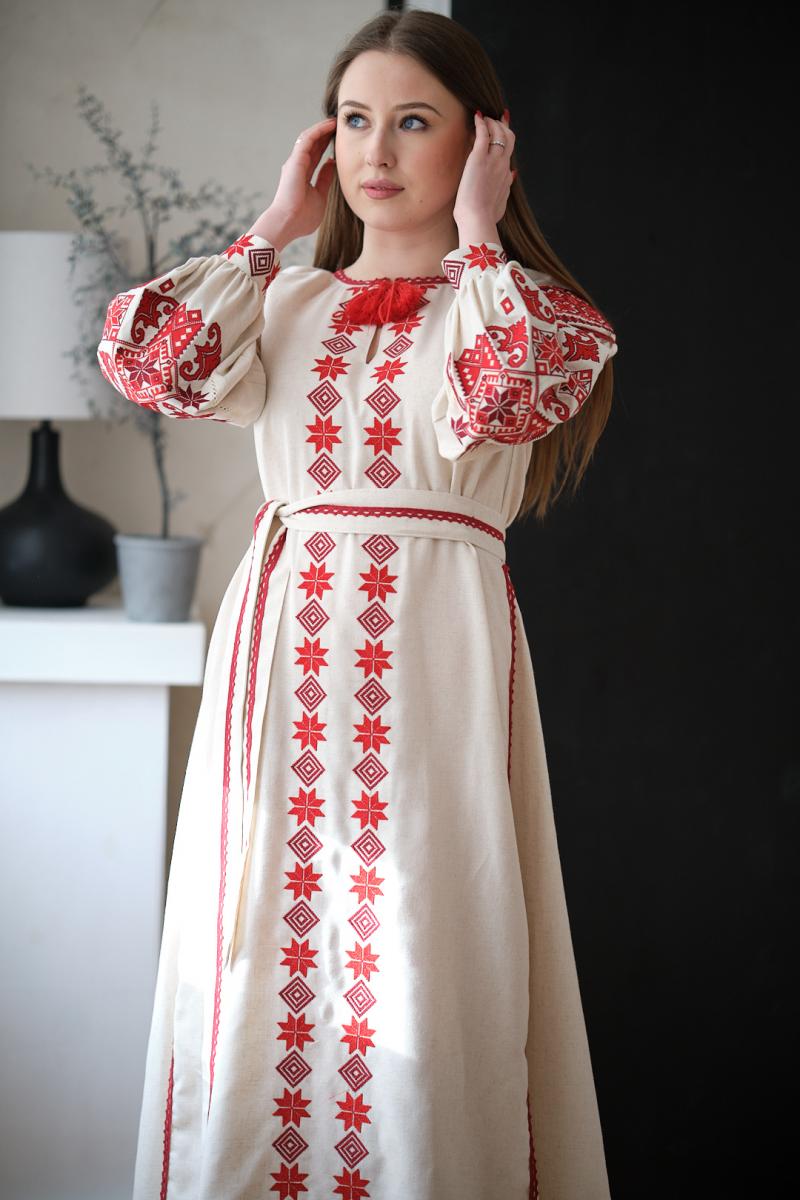 Жіноча сукня з натурального льону "Оберіг" фото 1