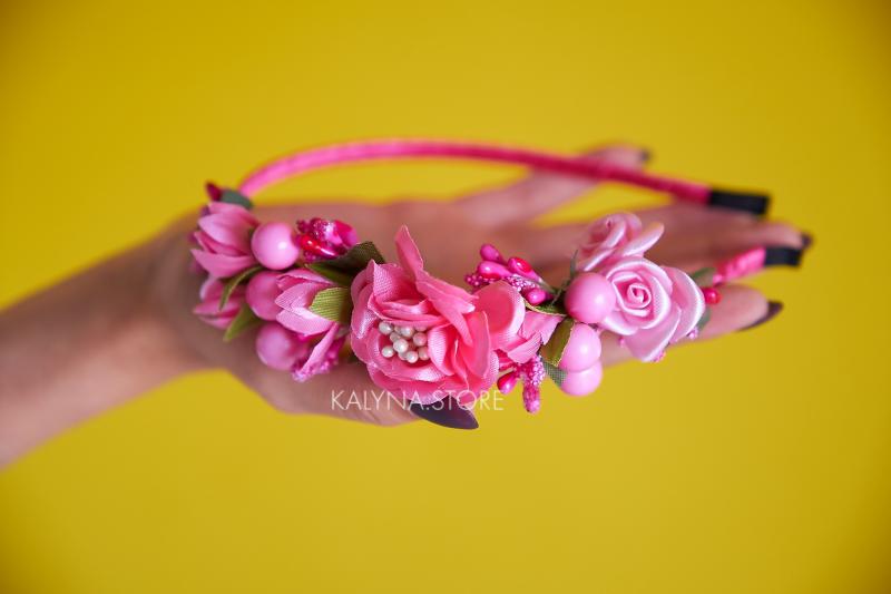 Віночок половинка рожеві квіти  фото 1