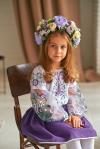 Вишиванка для дівчаток "Квітковий сад" (фіолетовий) фото 2