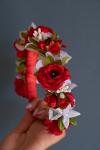 Віночок для дівчаток "Квіти червоно-білі" фото 1
