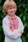 Стильна вишиванка для хлопчика "Козак" (червоний) з натуральної тканини фото 2
