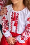 Вишиванка для дівчикнки з яскравою вишивкою "Козачка" (червона) фото 1