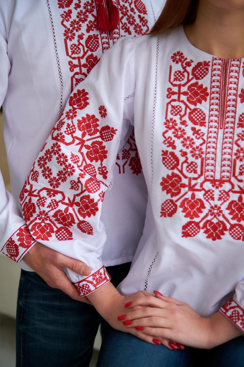 Парний комплект вишиванок "Козацький" (Червона вишивка) фото 1