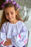 Ніжна вишиванка  з натуральної тканини для дівчаток "Ластівка" (кольорові) фото 1