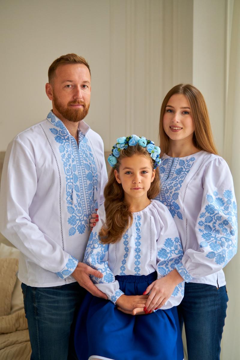 Сімейний комплект "Козацький" блакитного кольору