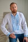 Парний вишитий комплект з натуральної тканини для батька та доні "Козацький" блакитна вишивка  фото 2