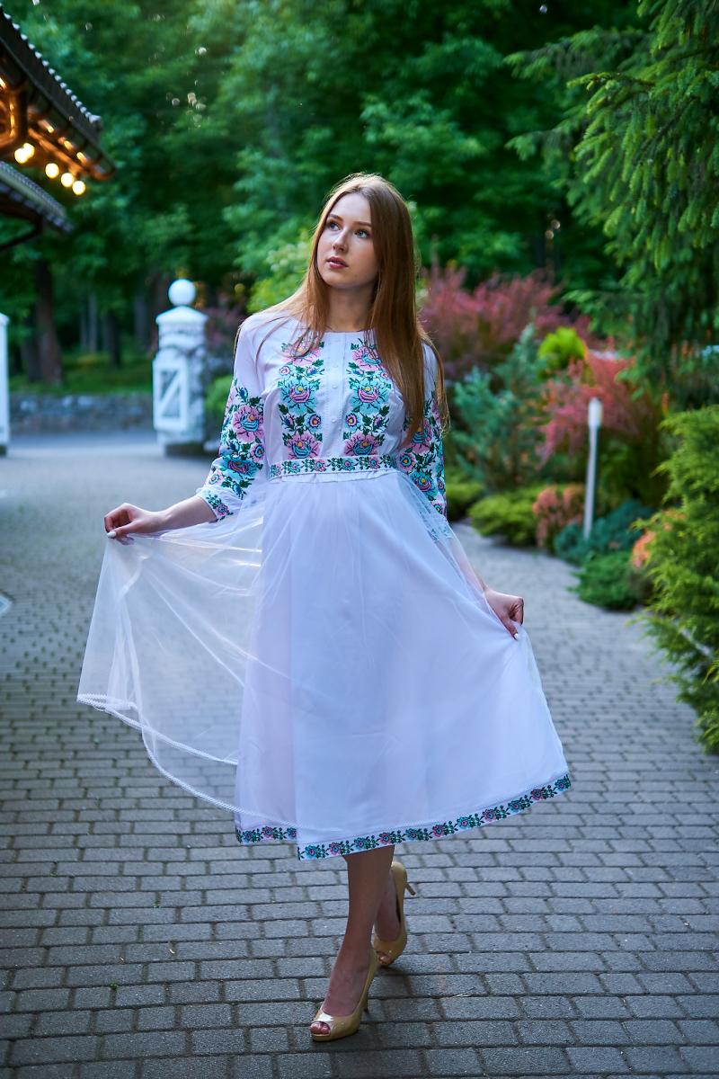 Жіноча вишита сукня з євросіткою "Квітана" фото 1