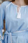 Жіноча вишиванка ніжно-блакитного кольору "Бавовна" фото 4