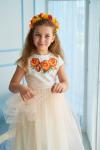 Сукня на короткий рукав для дівчаток "Ніжні троянди" (оранж) від ТМ "КАЛИНА"