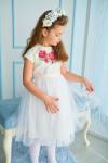 Сукня молочного кольору для дівчаток "НІЖНІ ТРОЯНДИ" (фуксія) від ТМ "КАЛИНА" фото 2