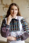 Вишукана жіноча вишиванка з комірцем "Квітуча спадщина" від ТМ КАЛИНА