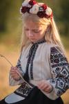 Стильна лляна вишиванка для дівчаток "Ексклюзив" (блакитна)від ТМ КАЛИНА фото 7