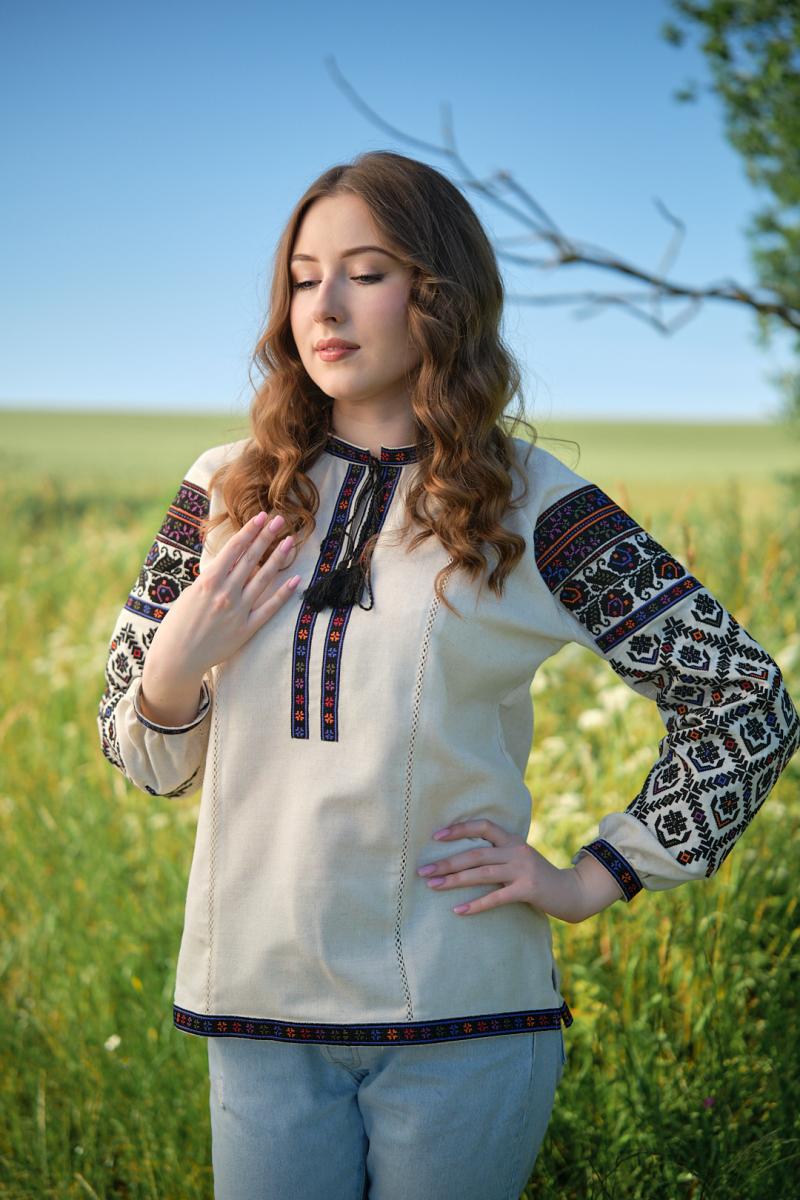 Жіноча вишиванка з льону "Ексклюзив" від ТМ КАЛИНА фото 1