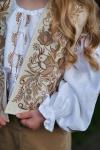 Оригінальна вишити жилетка для дівчаток (льон) "Райська пташка" від ТМ КАЛИНА фото 2