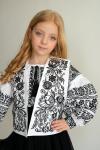 Жилетка вишита для дівчаток (льон) "Райська пташка" білого кольору від ТМ КАЛИНА фото 2