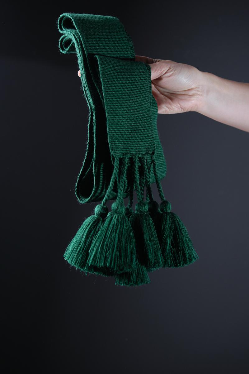 Крайка жіноча велика 3 метри з китичками, колір зелений фото 1