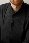 Чоловіча вишиванка "чорним по чорному" на кнопки  від ТМ КАЛИНА фото 3