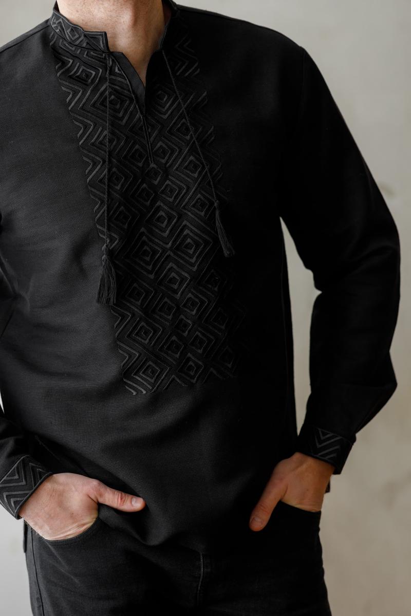 Вишитий комплект чорним по чорному від ТМ "Калина" фото 4