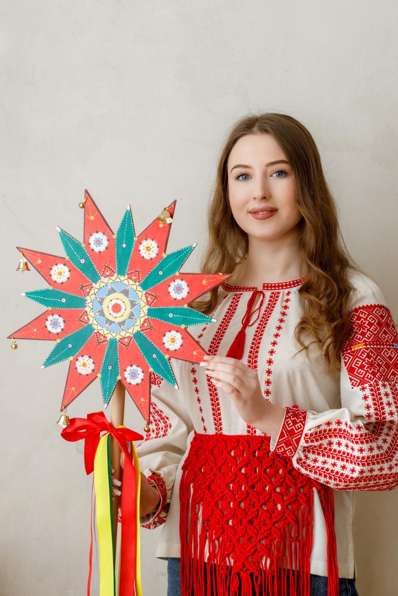 Якрава Різдвяна зірка (велика) ручної роботи від ТМ КАЛИНА фото 1