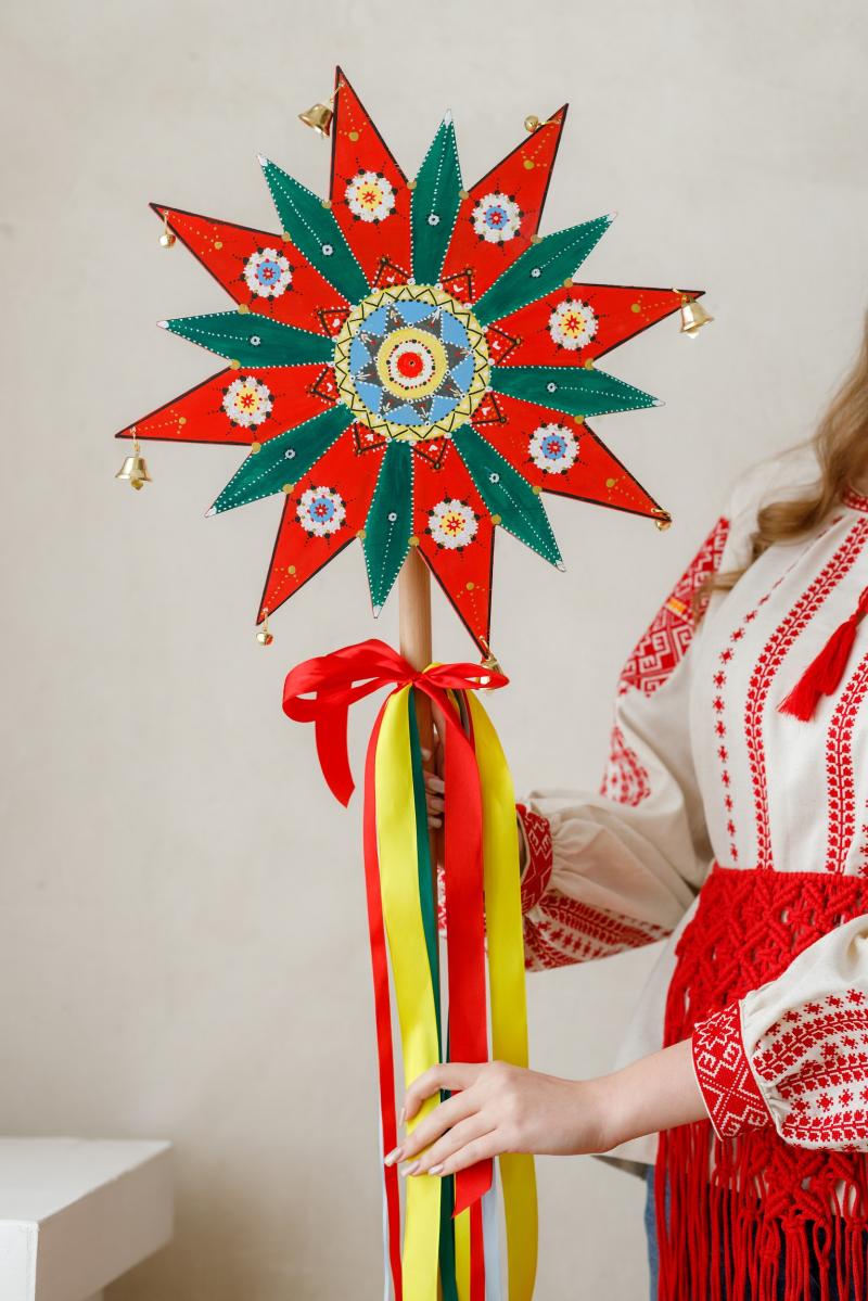 Якрава Різдвяна зірка (велика) ручної роботи від ТМ КАЛИНА