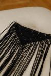 Хустина (пояс) у техніці макраме чорного кольору жіноча (ручна робота)