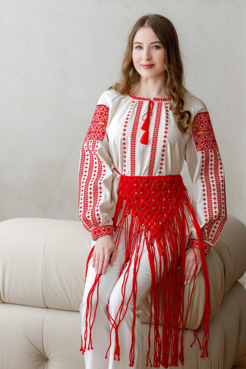 Жіноча  лляна вишиванка "Родовід" від ТМ КАЛИНА фото 1