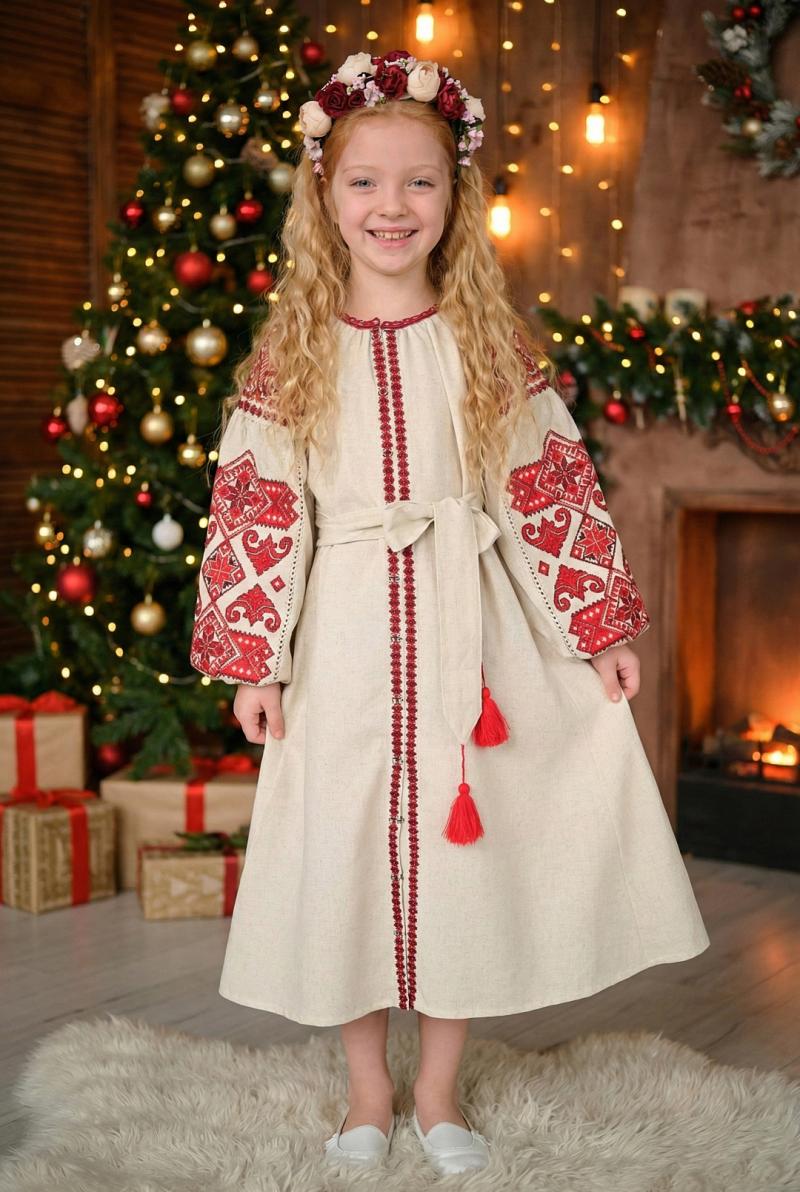 Лляна сукня для дівчаток "Оберіг" від ТМ КАЛИНА