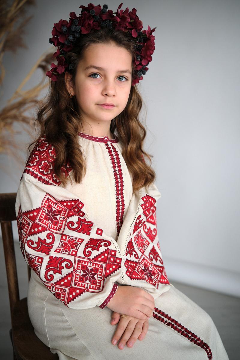 Лляна сукня для дівчаток "Оберіг" від ТМ КАЛИНА фото 3