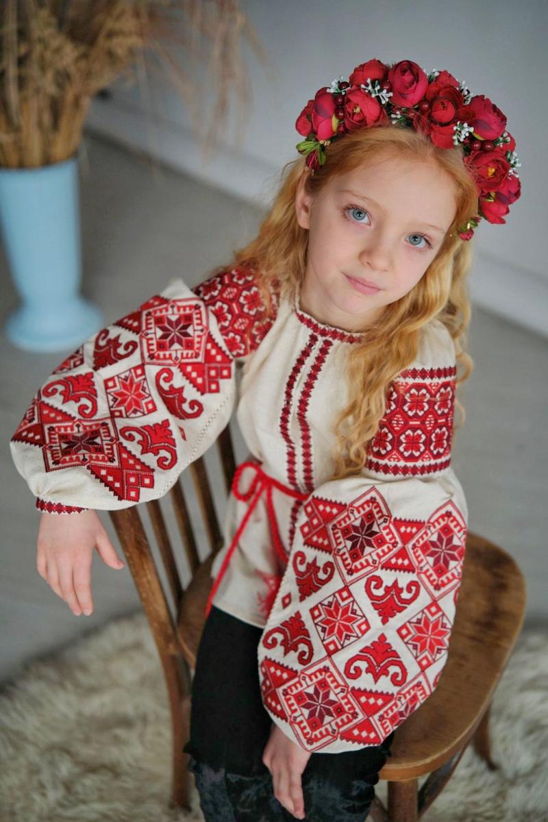 Лляна вишиванка для дівчинки "Оберіг"  від ТМ КАЛИНА 