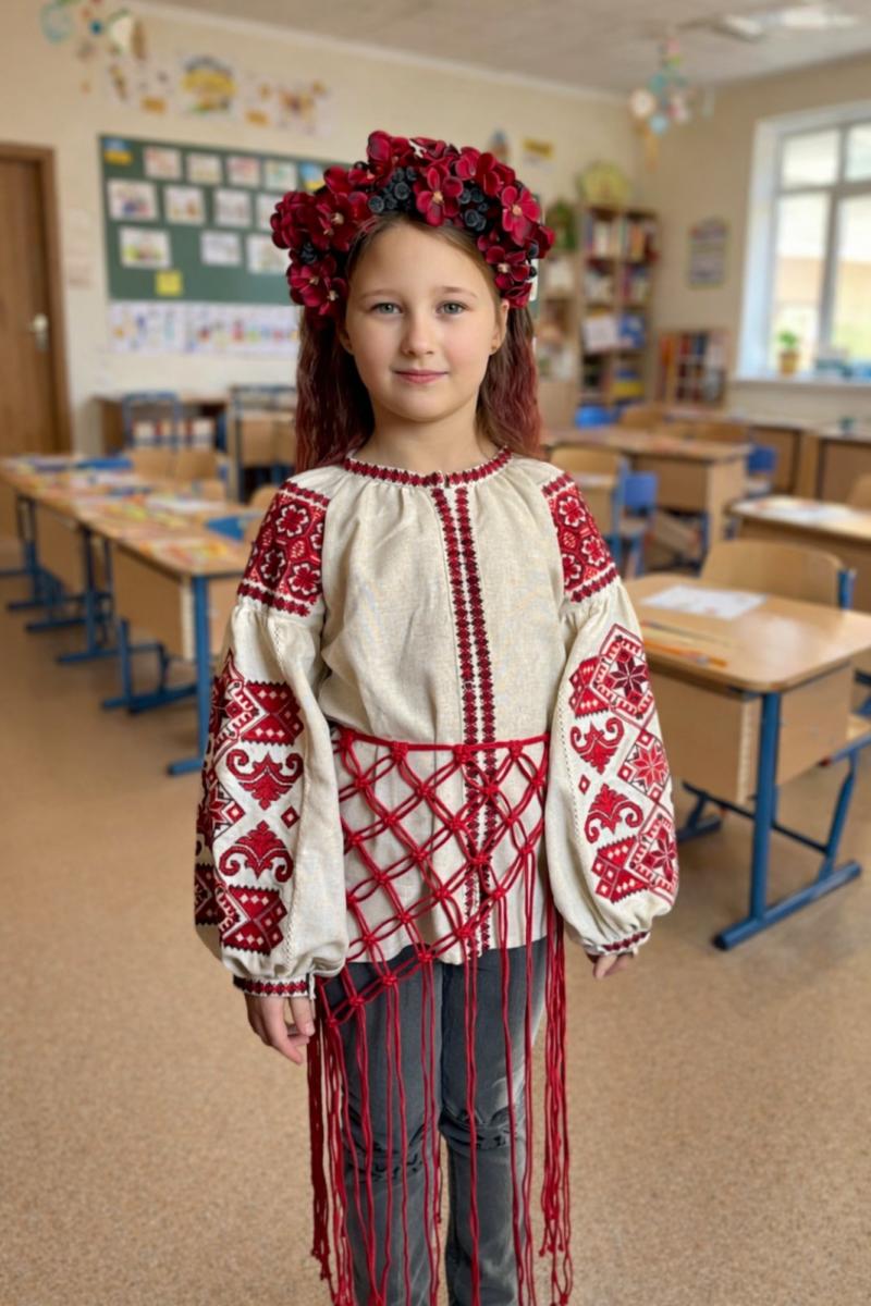 Лляна вишиванка для дівчинки "Оберіг"  від ТМ КАЛИНА  фото 4