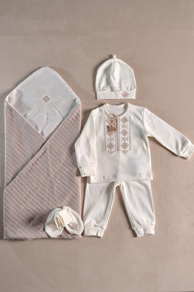 Вишитий костюм для хрещення хлопчика "Світло хрещення" фото 1