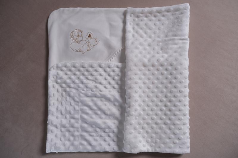 Крижма-плед "Ангелик" для хрещення білого кольору фото 2