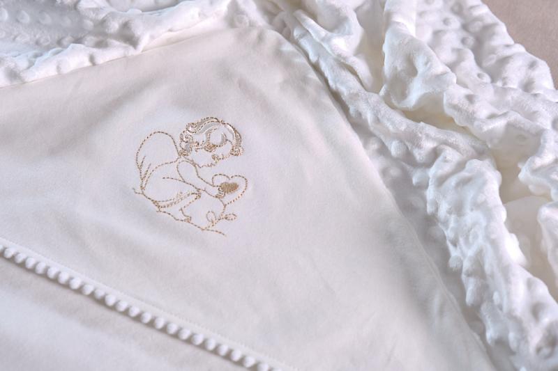 Крижма-плед "Ангелик" для хрещення білого кольору фото 1