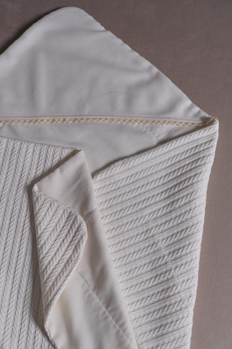 Крижма-плед для хрещення косичка молочного кольору