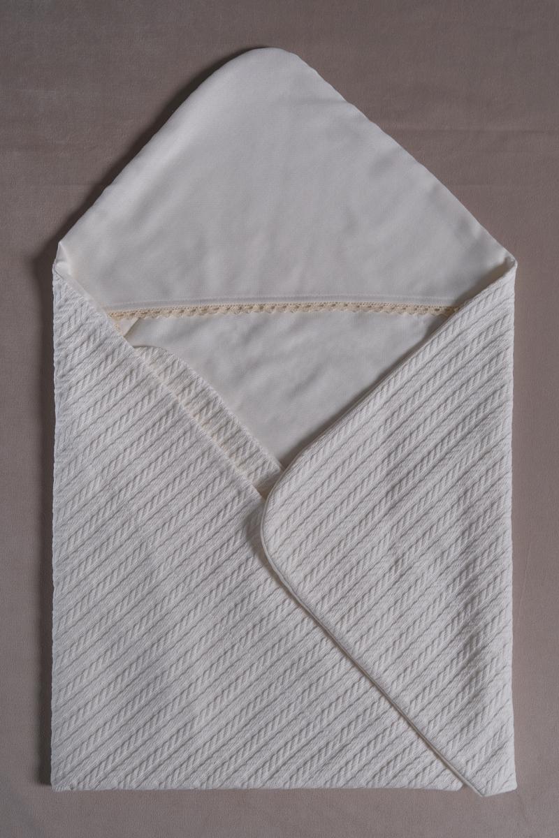 Крижма-плед для хрещення косичка молочного кольору фото 1