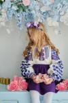Неймовірна яскрава лляна вишиванка для дівчаток "Розквіт" (фіолетова) від ТМ КАЛИНА фото 1