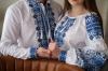 Парний комплект вишиванок  з блакитною вишивкою "Родина" від ТМ КАЛИНА фото 4